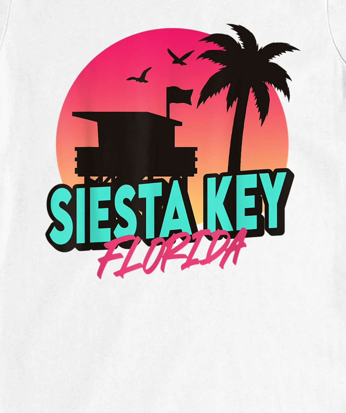 Vintage Siesta Key Beach Florida Palm Trees FL Retro T-Shirt, Kid T-Shirt and Women T-Shirt