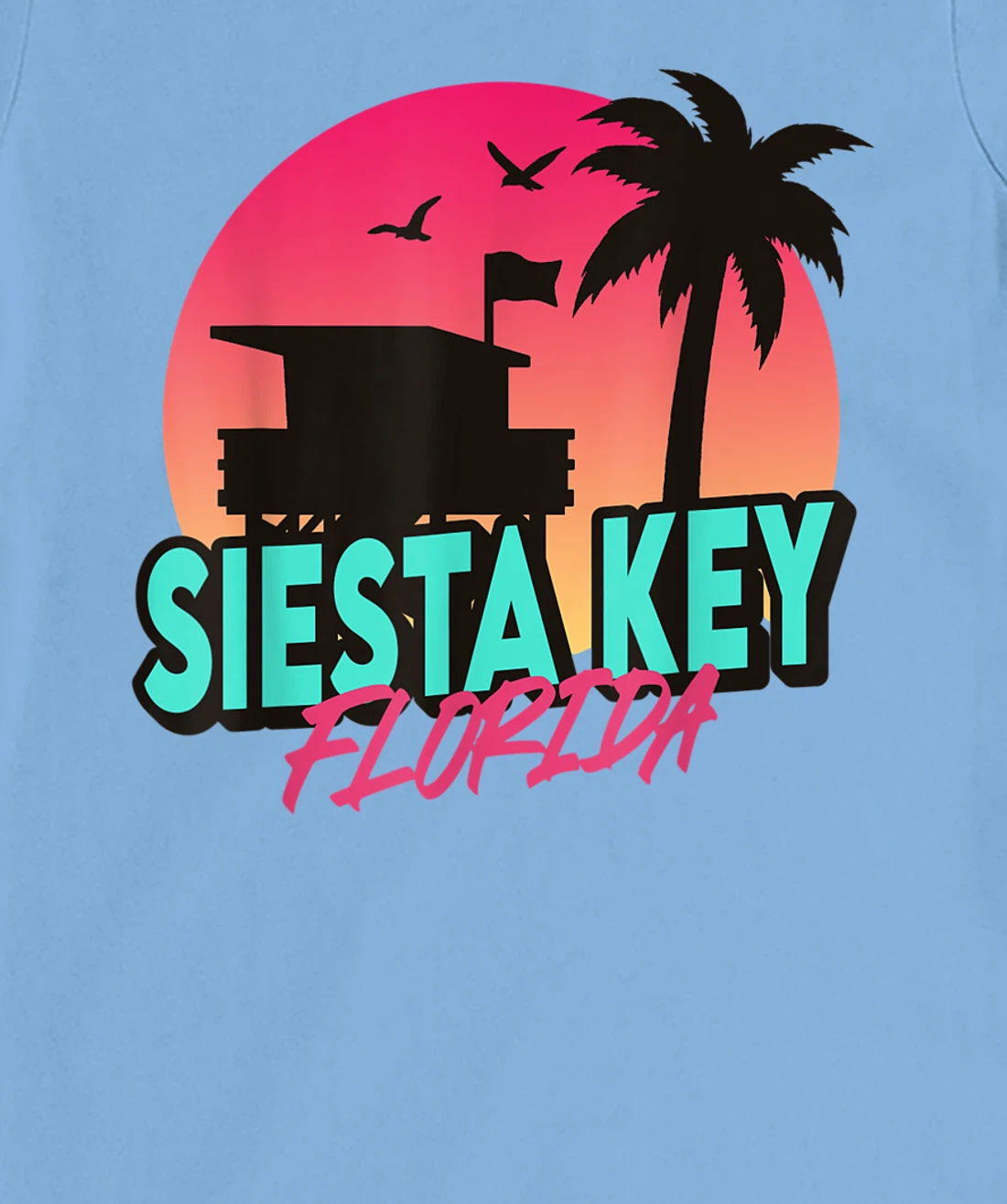 Vintage Siesta Key Beach Florida Palm Trees FL Retro T-Shirt, Kid T-Shirt and Women T-Shirt
