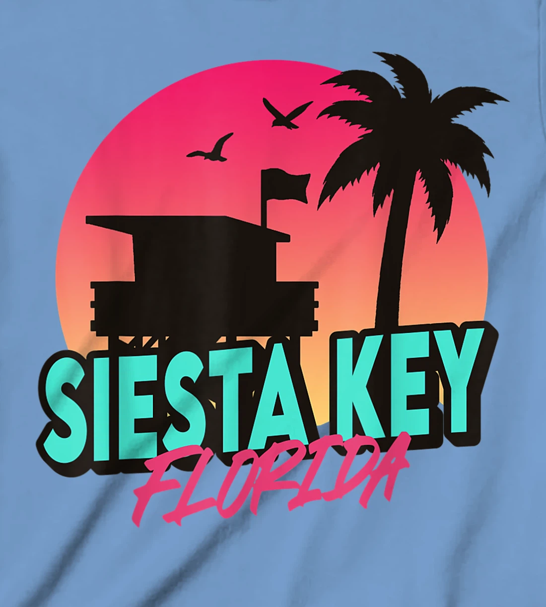 Vintage Siesta Key Beach Florida Palm Trees FL Retro T-Shirt, Kid T-Shirt and Women T-Shirt