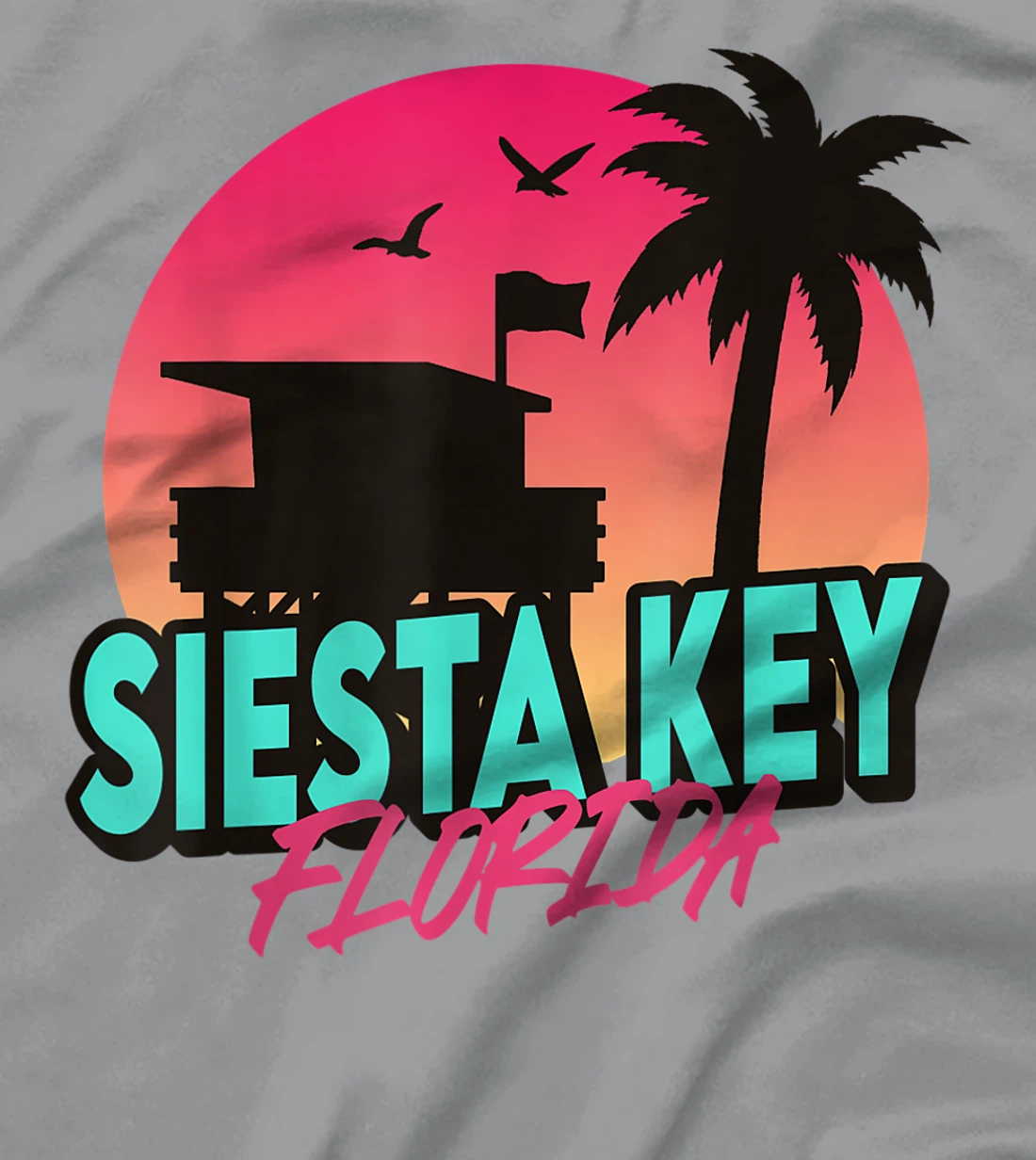 Vintage Siesta Key Beach Florida Palm Trees FL Retro T-Shirt, Kid T-Shirt and Women T-Shirt