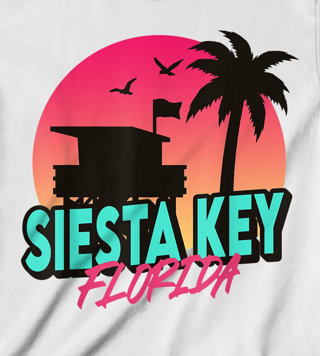 Vintage Siesta Key Beach Florida Palm Trees FL Retro T-Shirt, Kid T-Shirt and Women T-Shirt