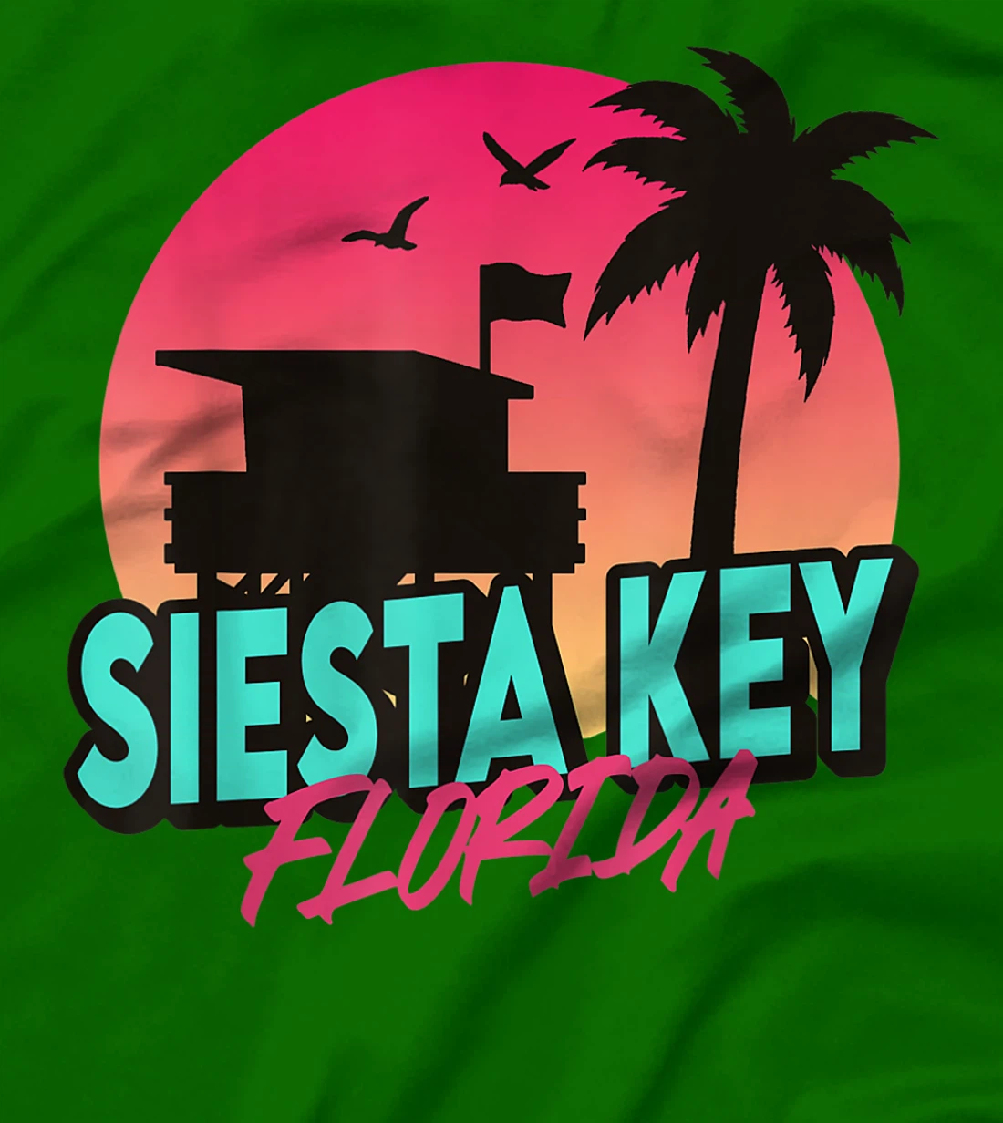 Vintage Siesta Key Beach Florida Palm Trees FL Retro T-Shirt, Kid T-Shirt and Women T-Shirt