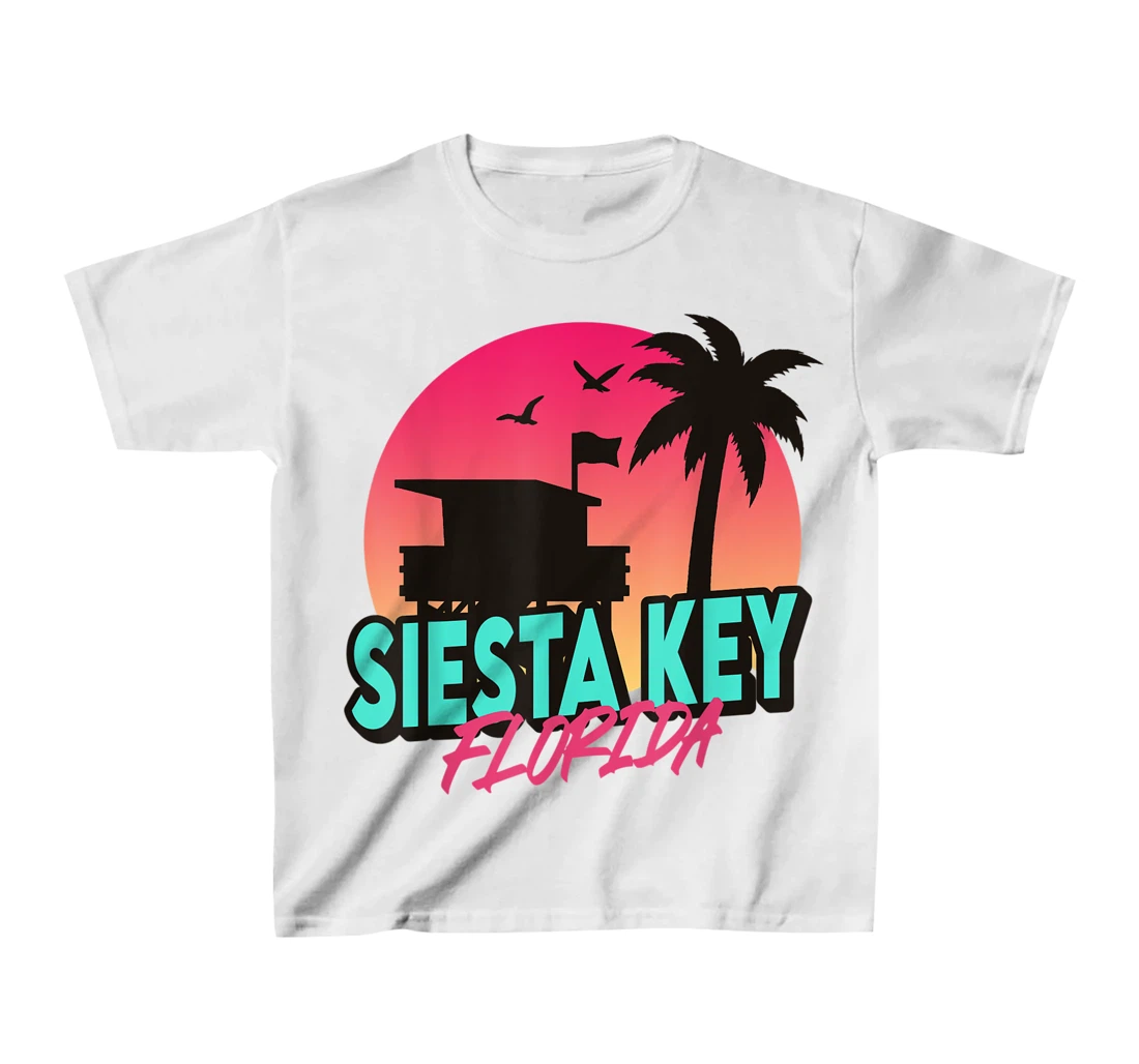 Vintage Siesta Key Beach Florida Palm Trees FL Retro T-Shirt, Kid T-Shirt and Women T-Shirt