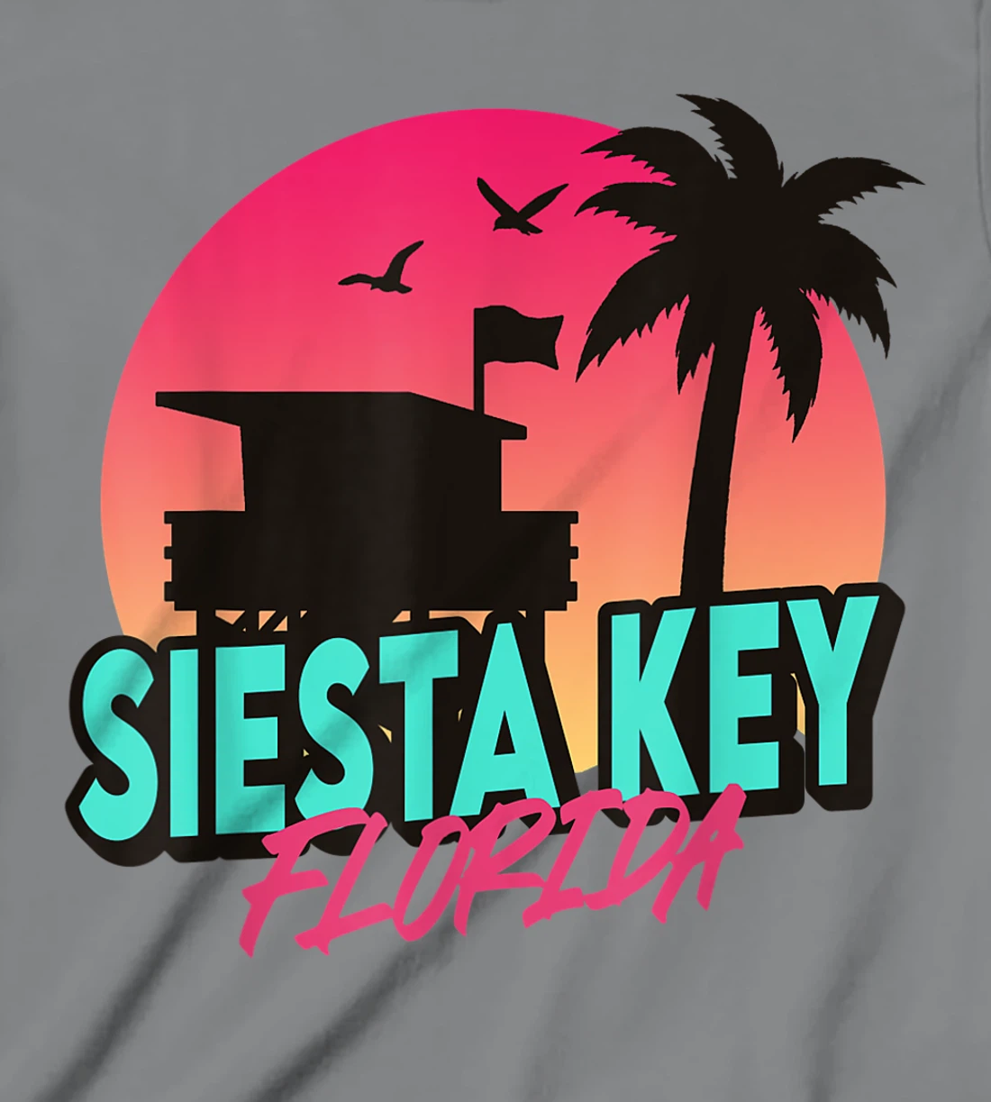 Vintage Siesta Key Beach Florida Palm Trees FL Retro T-Shirt, Kid T-Shirt and Women T-Shirt