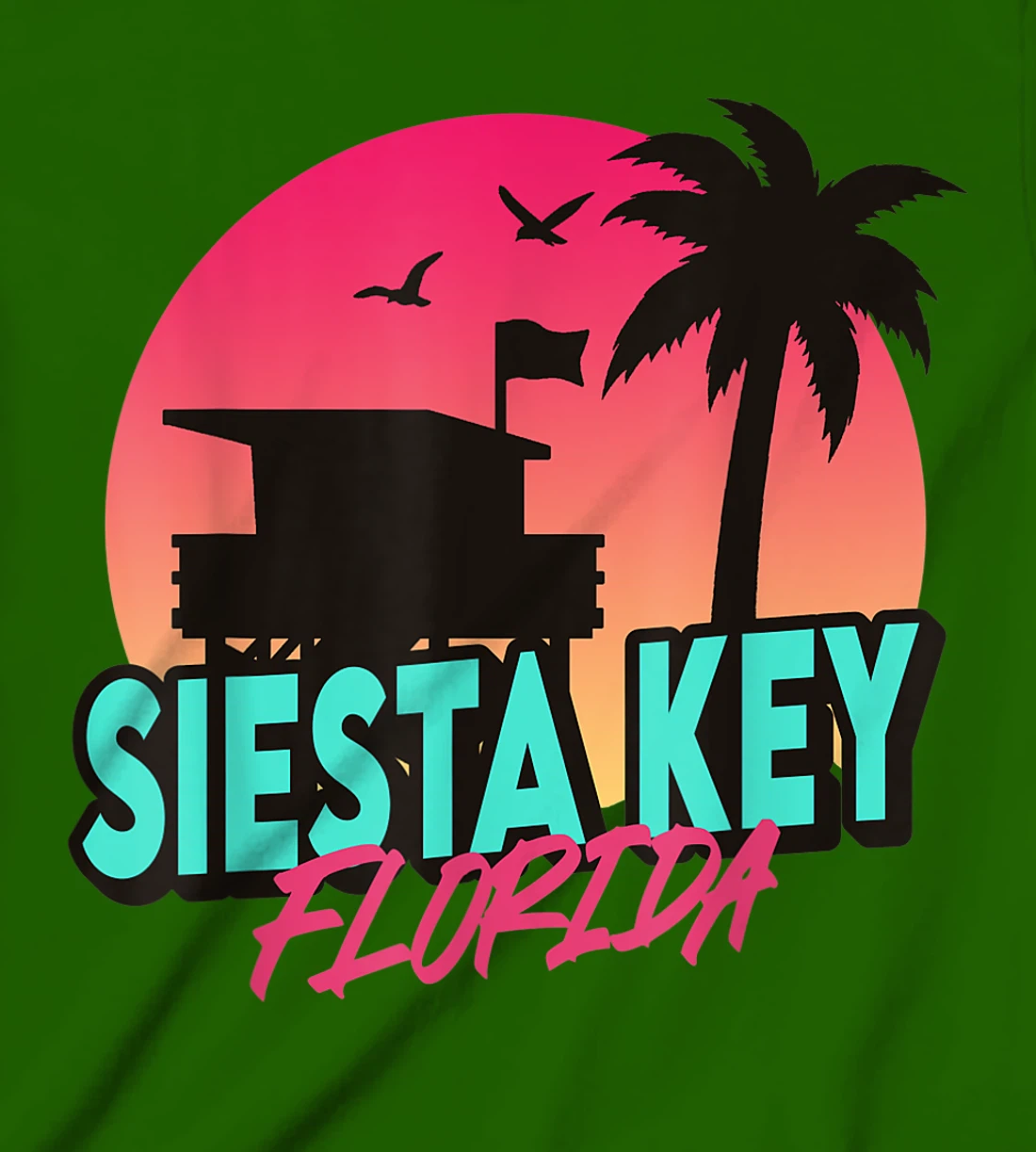Vintage Siesta Key Beach Florida Palm Trees FL Retro T-Shirt, Kid T-Shirt and Women T-Shirt