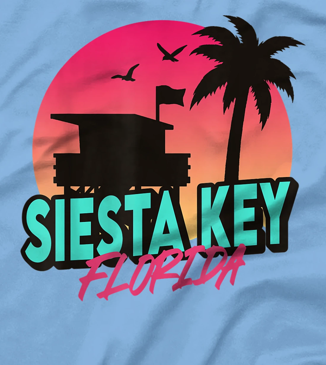 Vintage Siesta Key Beach Florida Palm Trees FL Retro T-Shirt, Kid T-Shirt and Women T-Shirt