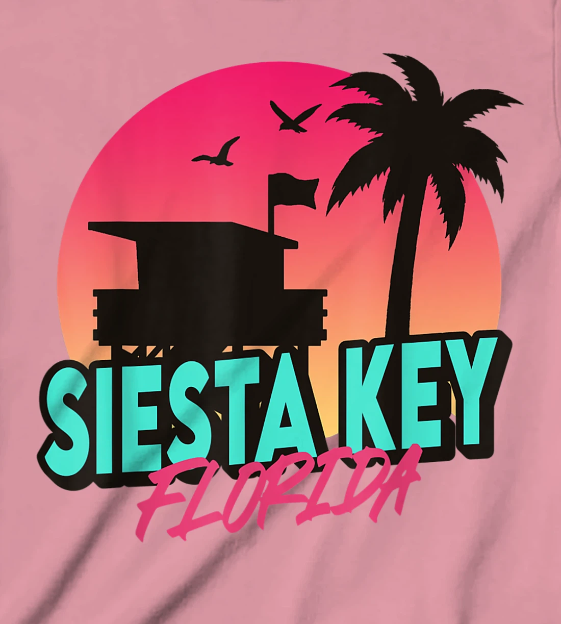 Vintage Siesta Key Beach Florida Palm Trees FL Retro T-Shirt, Kid T-Shirt and Women T-Shirt