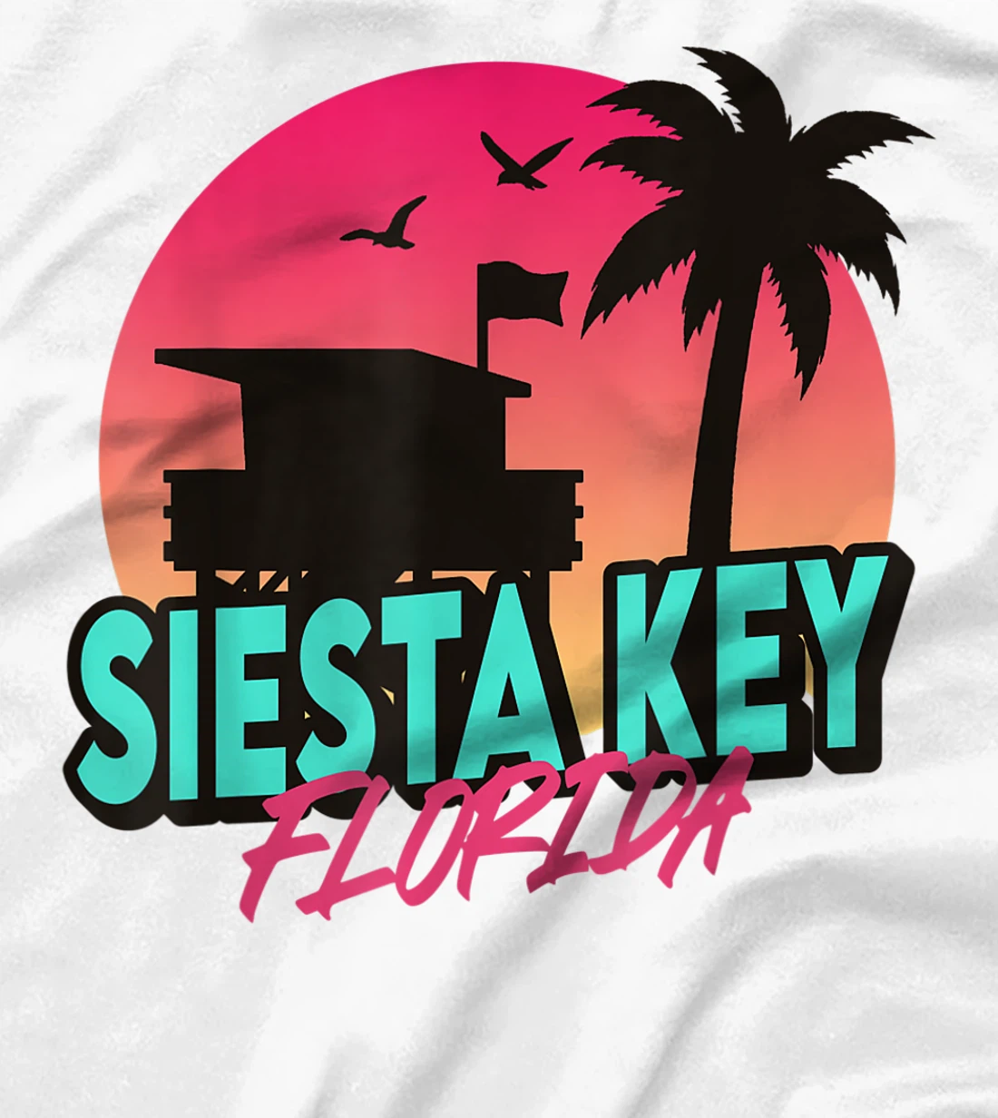 Vintage Siesta Key Beach Florida Palm Trees FL Retro T-Shirt, Kid T-Shirt and Women T-Shirt