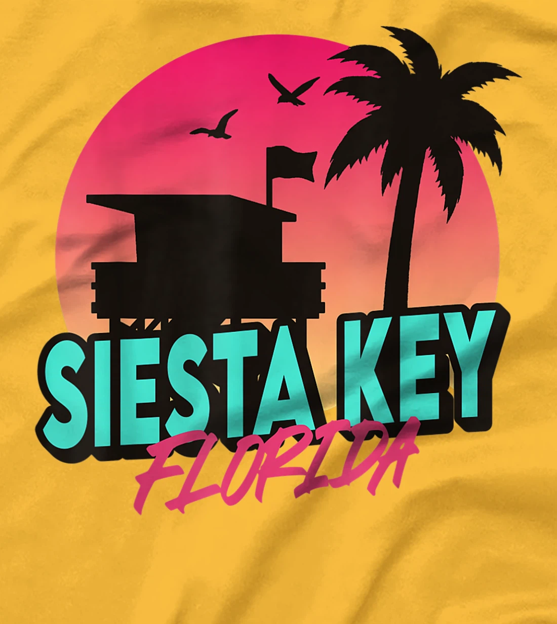 Vintage Siesta Key Beach Florida Palm Trees FL Retro T-Shirt, Kid T-Shirt and Women T-Shirt