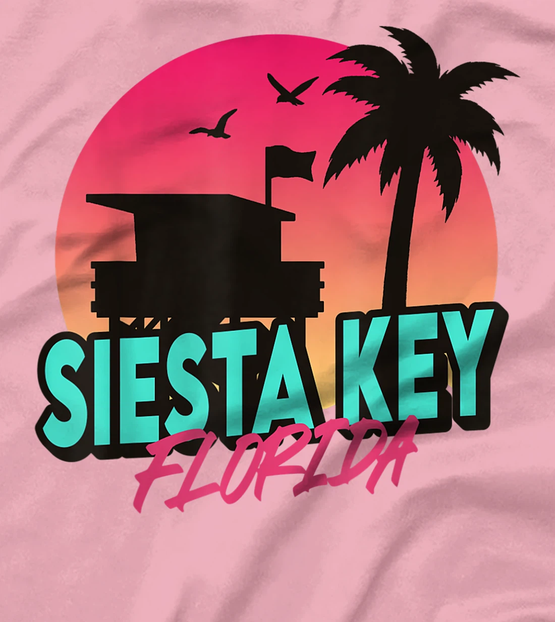 Vintage Siesta Key Beach Florida Palm Trees FL Retro T-Shirt, Kid T-Shirt and Women T-Shirt