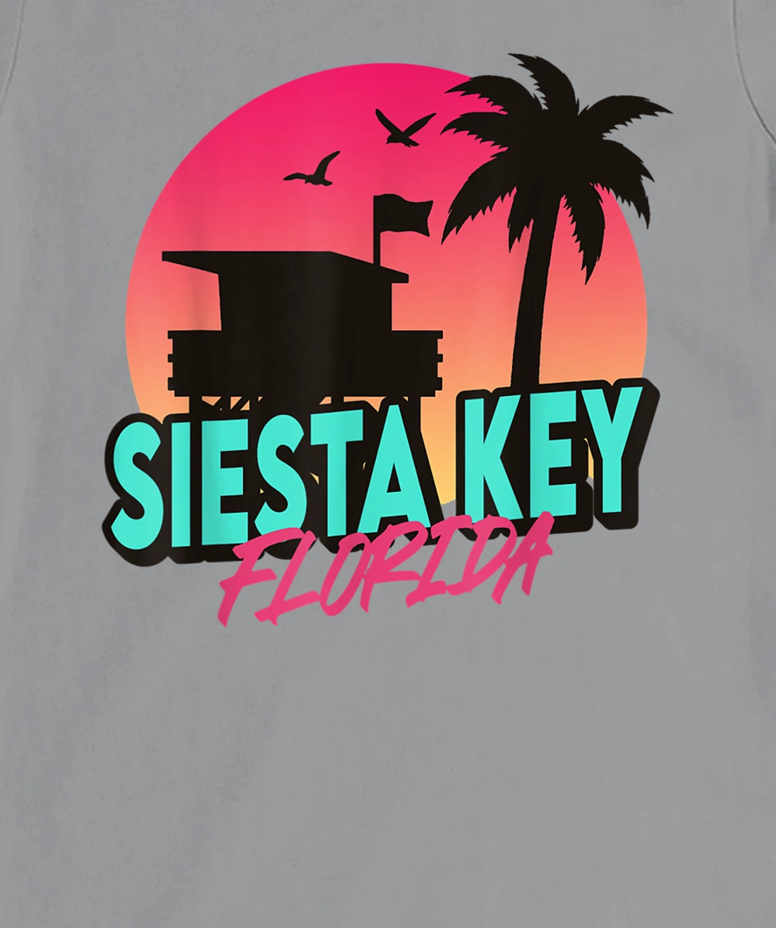 Vintage Siesta Key Beach Florida Palm Trees FL Retro T-Shirt, Kid T-Shirt and Women T-Shirt