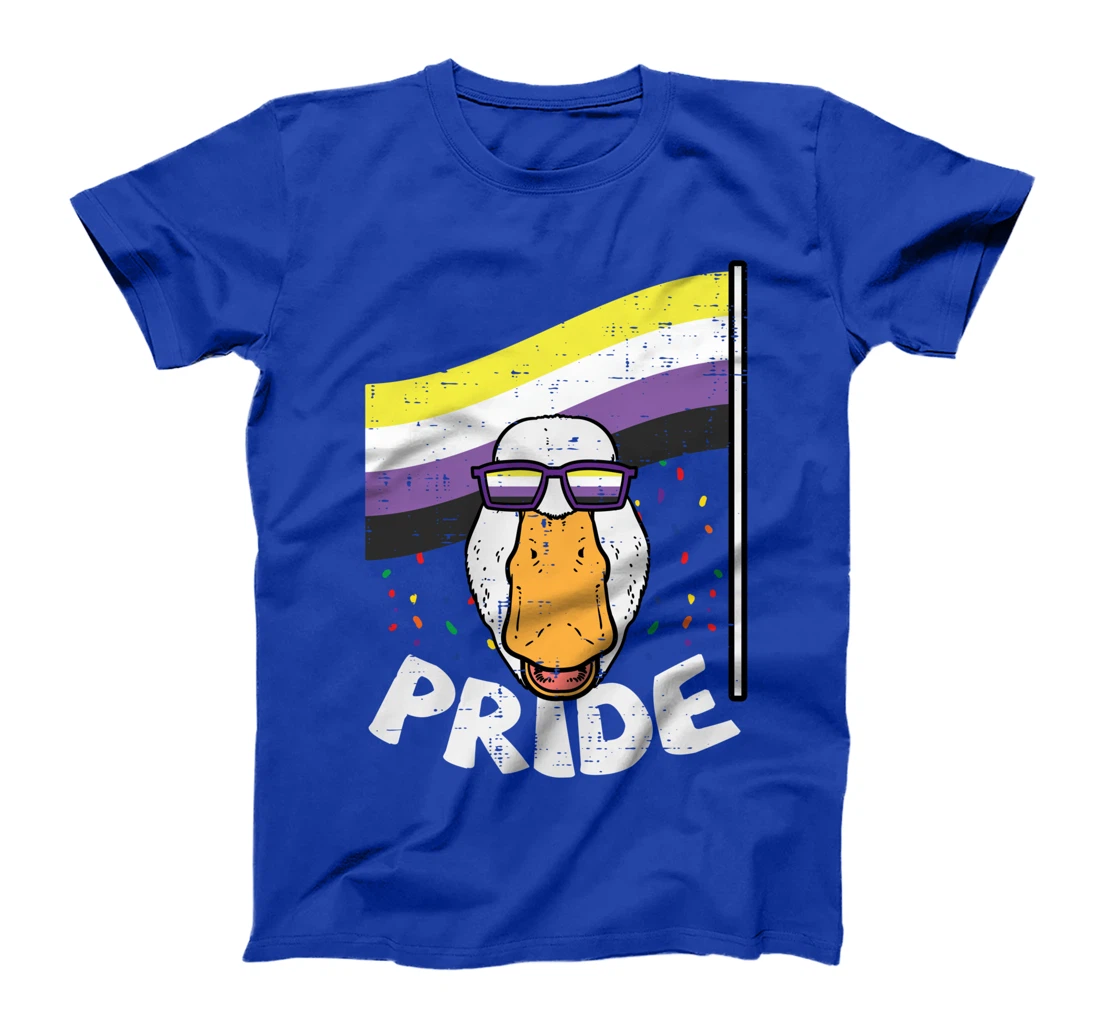 Duck Sunglasses Pride Nonbinary Flag Non Binary Enby NB T-Shirt