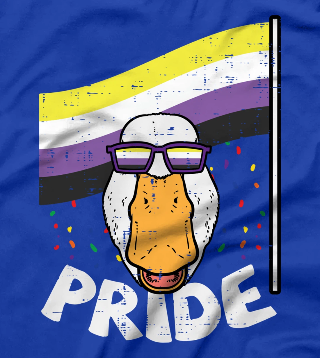 Duck Sunglasses Pride Nonbinary Flag Non Binary Enby NB T-Shirt