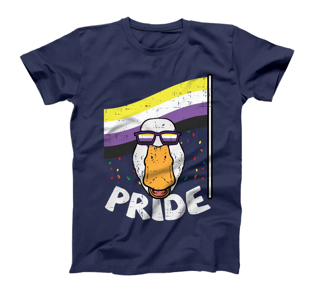 Duck Sunglasses Pride Nonbinary Flag Non Binary Enby NB T-Shirt