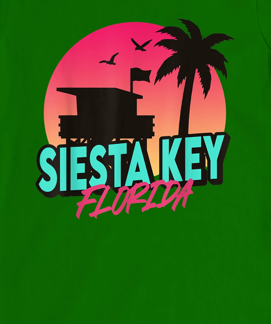 Vintage Siesta Key Beach Florida Palm Trees FL Retro T-Shirt, Kid T-Shirt and Women T-Shirt