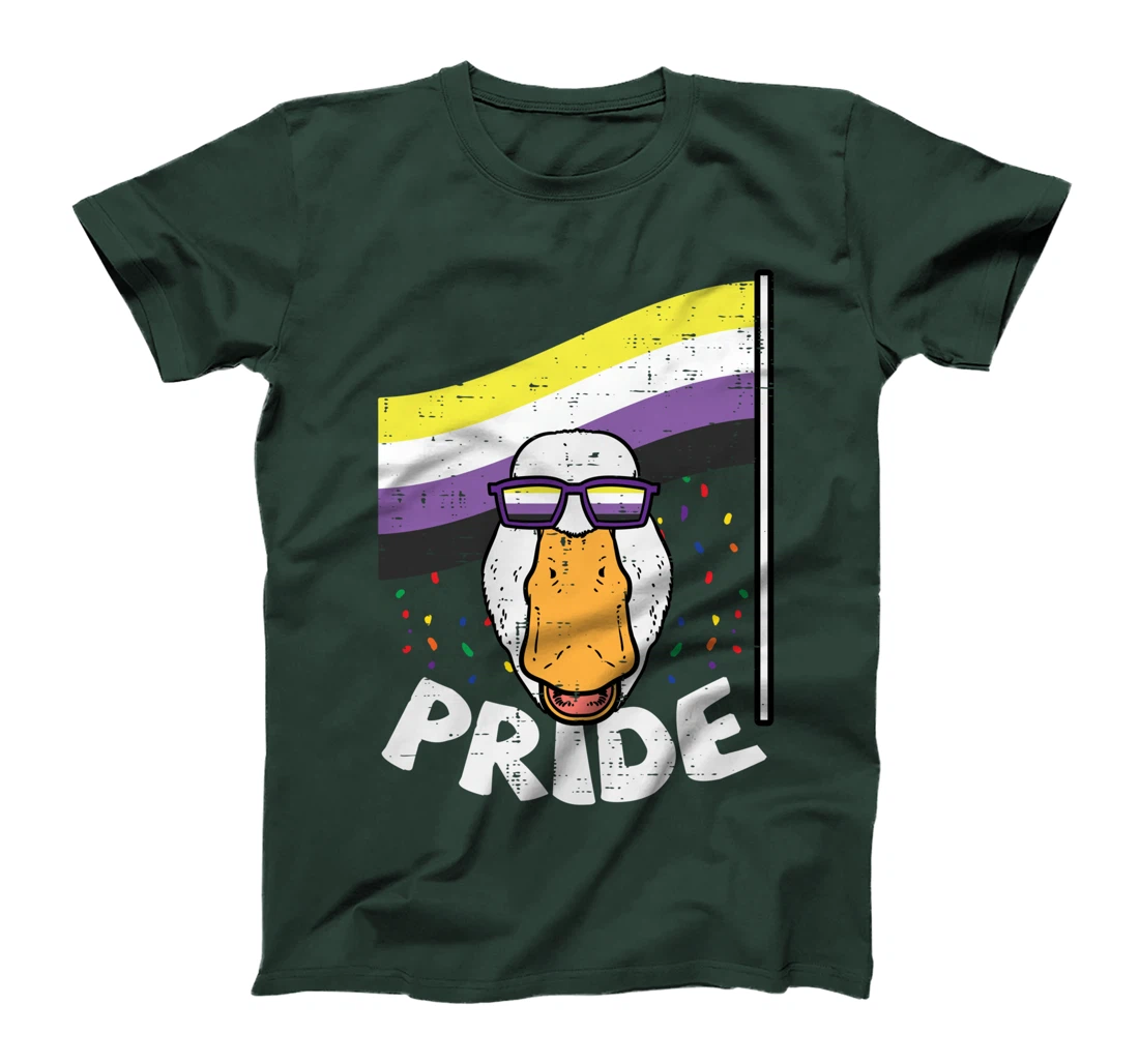 Duck Sunglasses Pride Nonbinary Flag Non Binary Enby NB T-Shirt