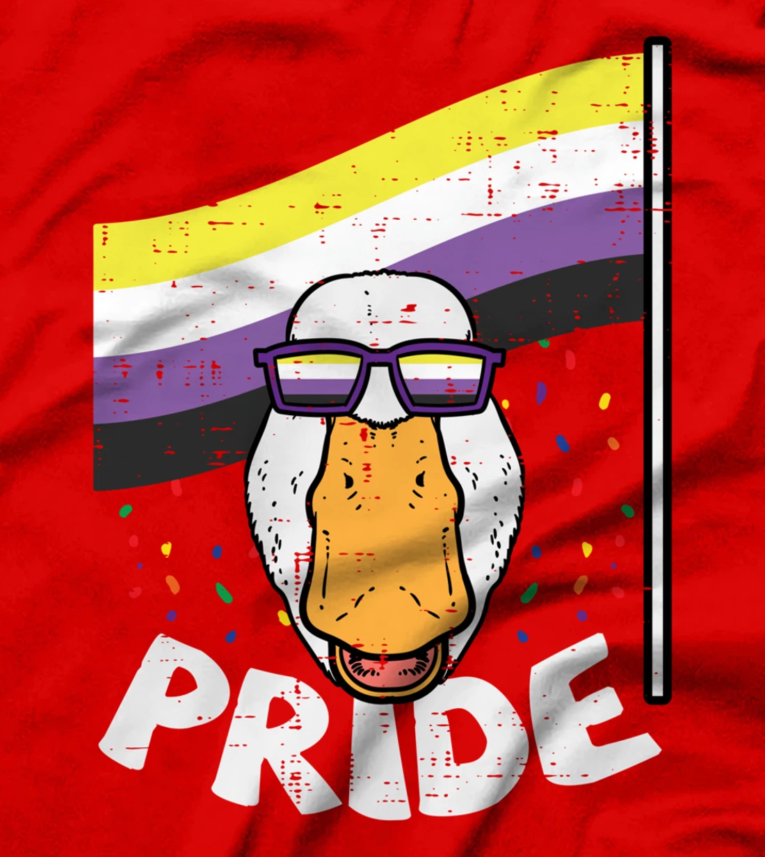 Duck Sunglasses Pride Nonbinary Flag Non Binary Enby NB T-Shirt
