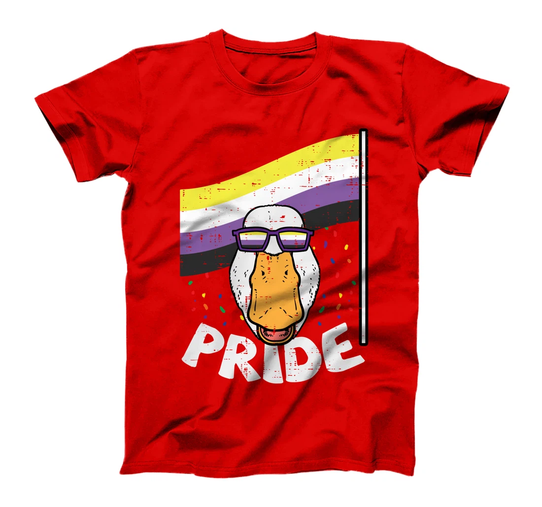 Duck Sunglasses Pride Nonbinary Flag Non Binary Enby NB T-Shirt