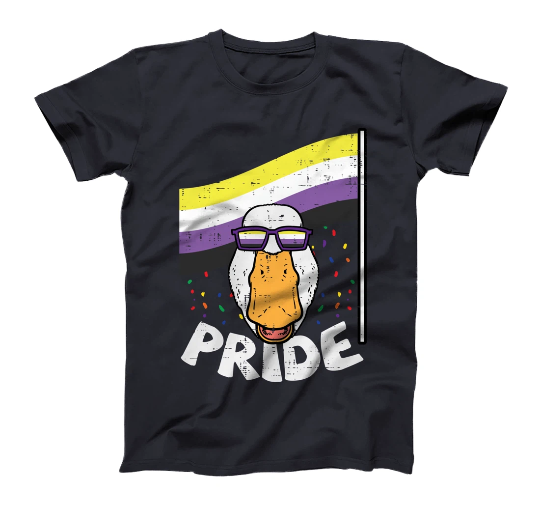Duck Sunglasses Pride Nonbinary Flag Non Binary Enby NB T-Shirt