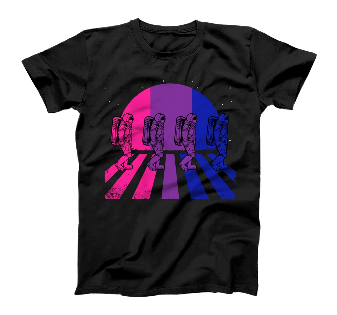 Bisexual Astronaut LGBT-Q Retro Space Subtle Bi Pride Flag T-Shirt