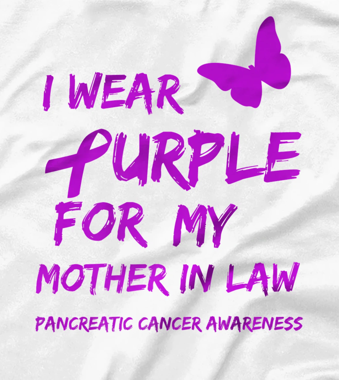 Pancreatic Cancer I Wear Purple for my Mother in law Ribbon T-Shirt, Kid T-Shirt and Women T-Shirt