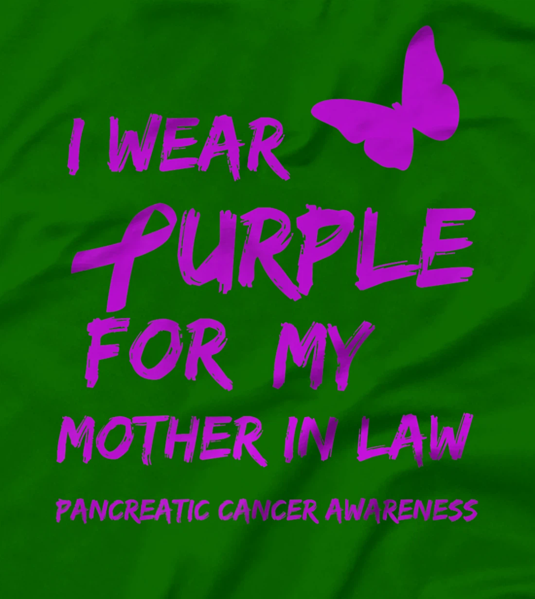 Pancreatic Cancer I Wear Purple for my Mother in law Ribbon T-Shirt, Kid T-Shirt and Women T-Shirt