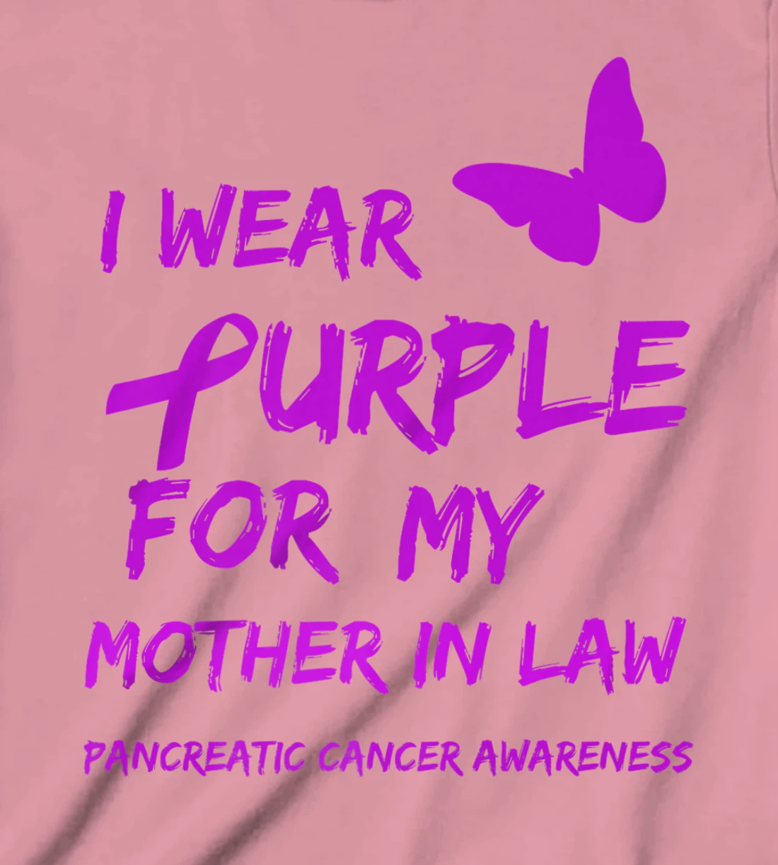 Pancreatic Cancer I Wear Purple for my Mother in law Ribbon T-Shirt, Kid T-Shirt and Women T-Shirt