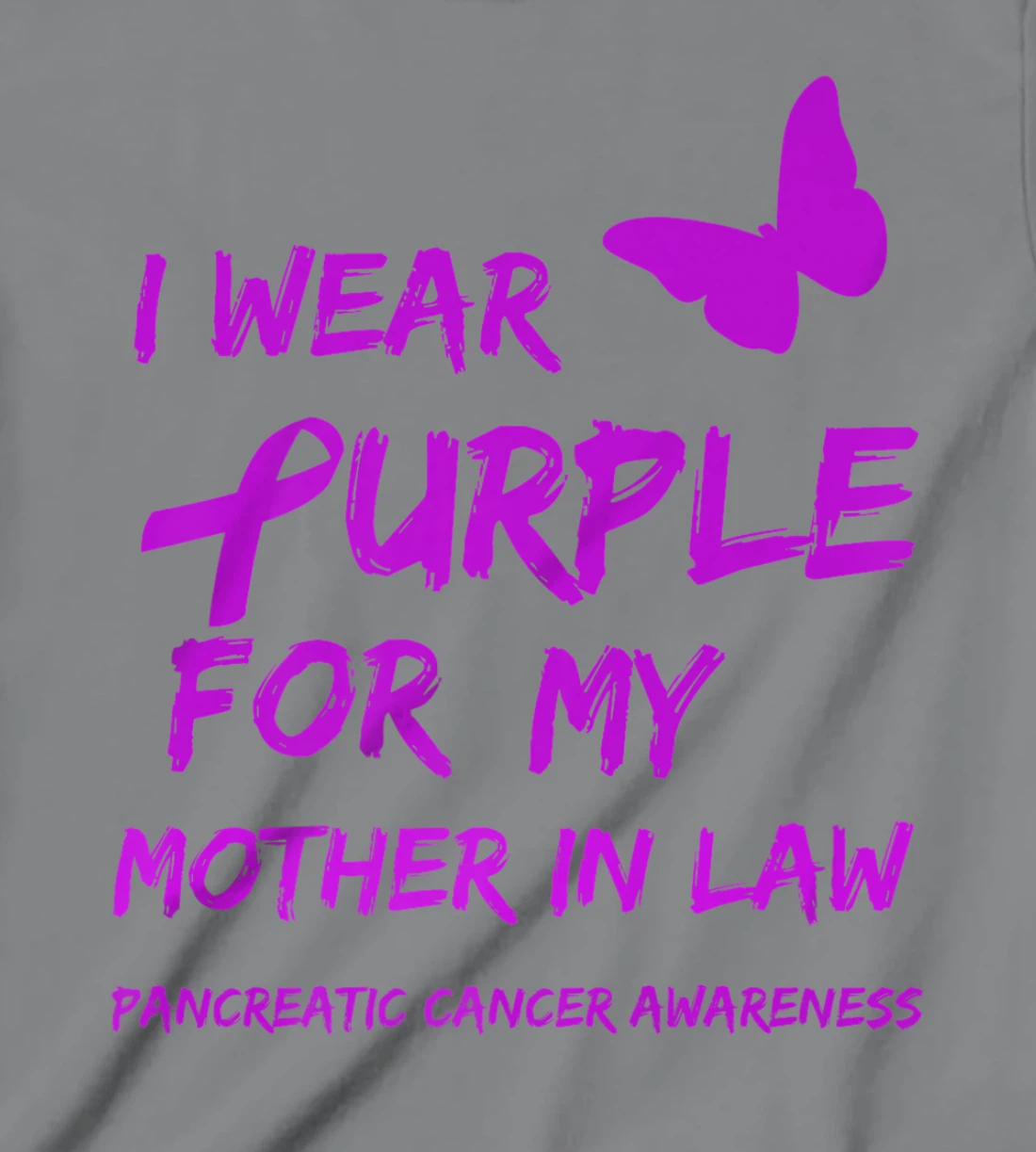 Pancreatic Cancer I Wear Purple for my Mother in law Ribbon T-Shirt, Kid T-Shirt and Women T-Shirt