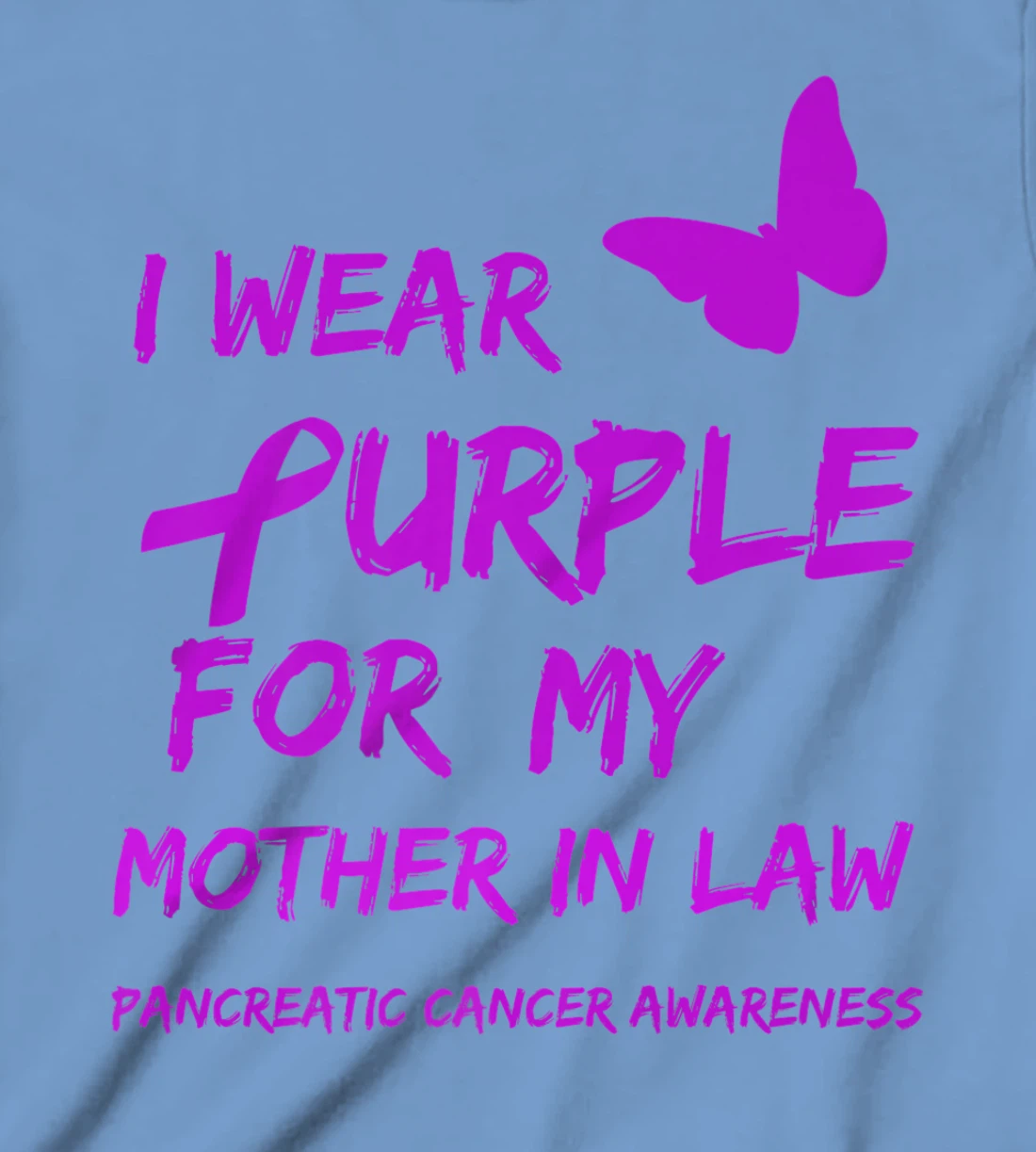 Pancreatic Cancer I Wear Purple for my Mother in law Ribbon T-Shirt, Kid T-Shirt and Women T-Shirt