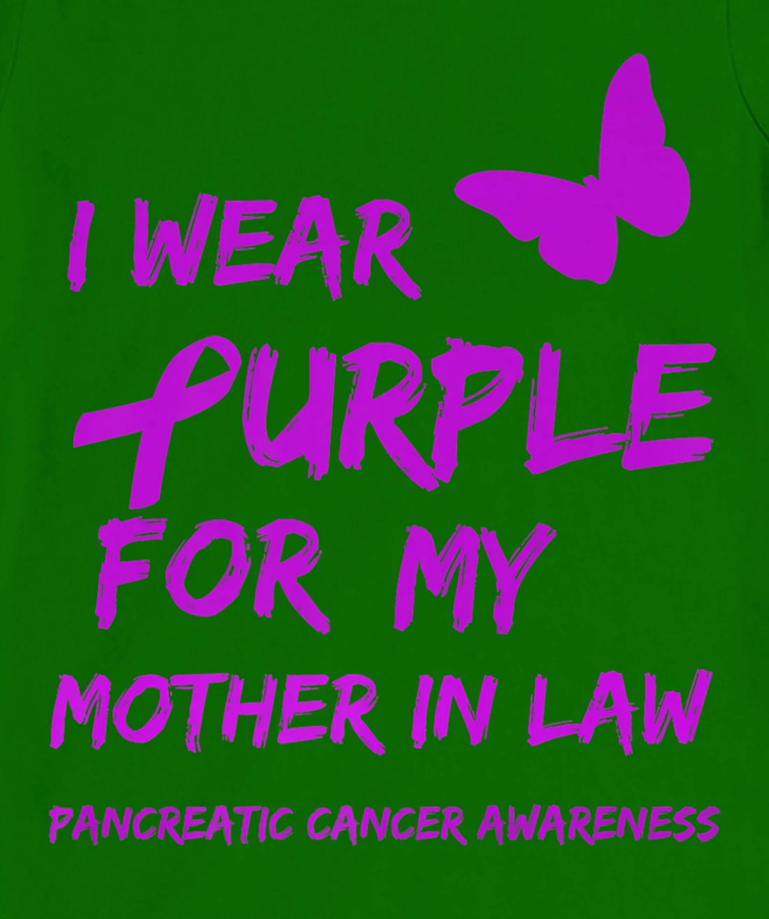 Pancreatic Cancer I Wear Purple for my Mother in law Ribbon T-Shirt, Kid T-Shirt and Women T-Shirt