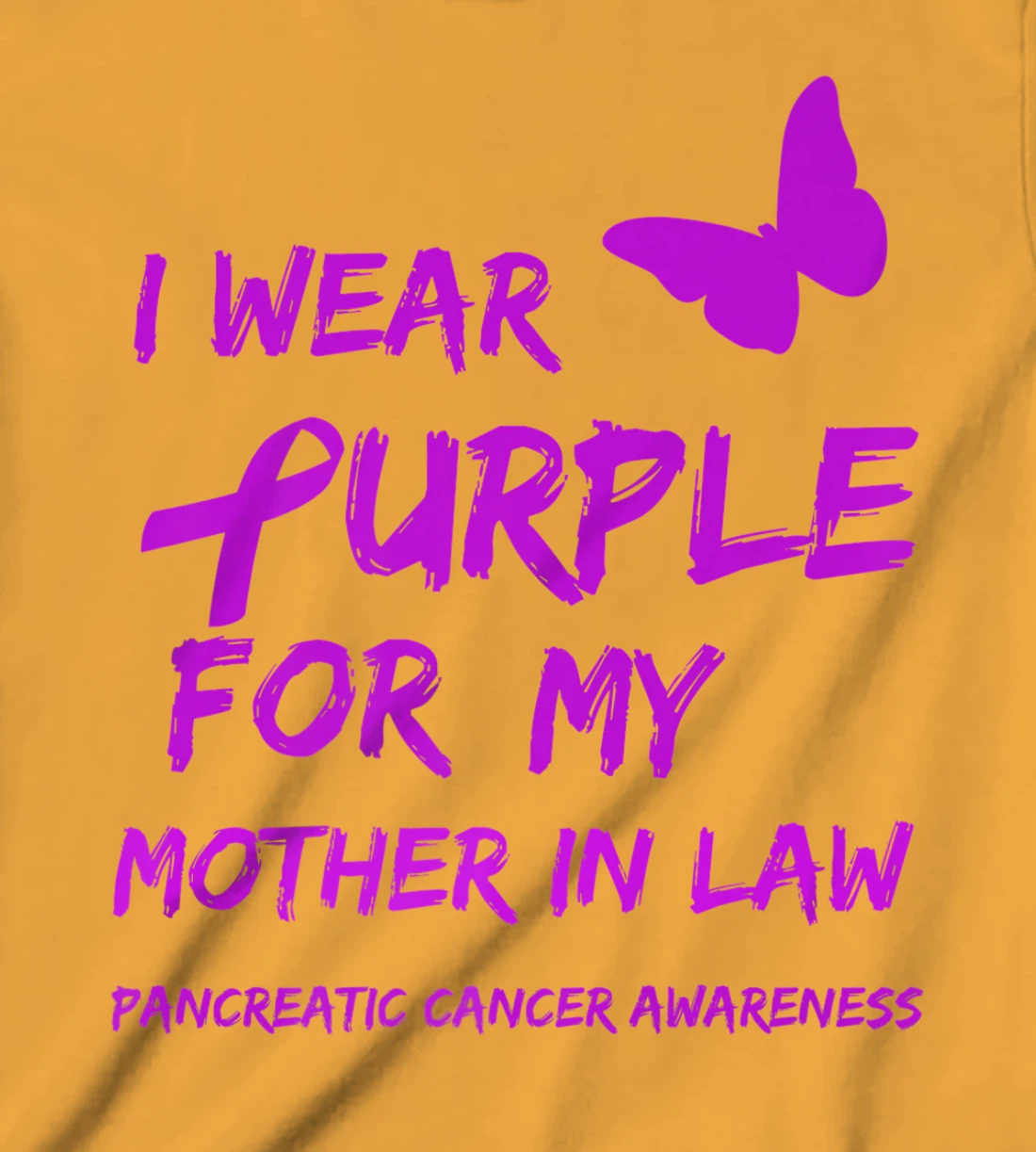 Pancreatic Cancer I Wear Purple for my Mother in law Ribbon T-Shirt, Kid T-Shirt and Women T-Shirt