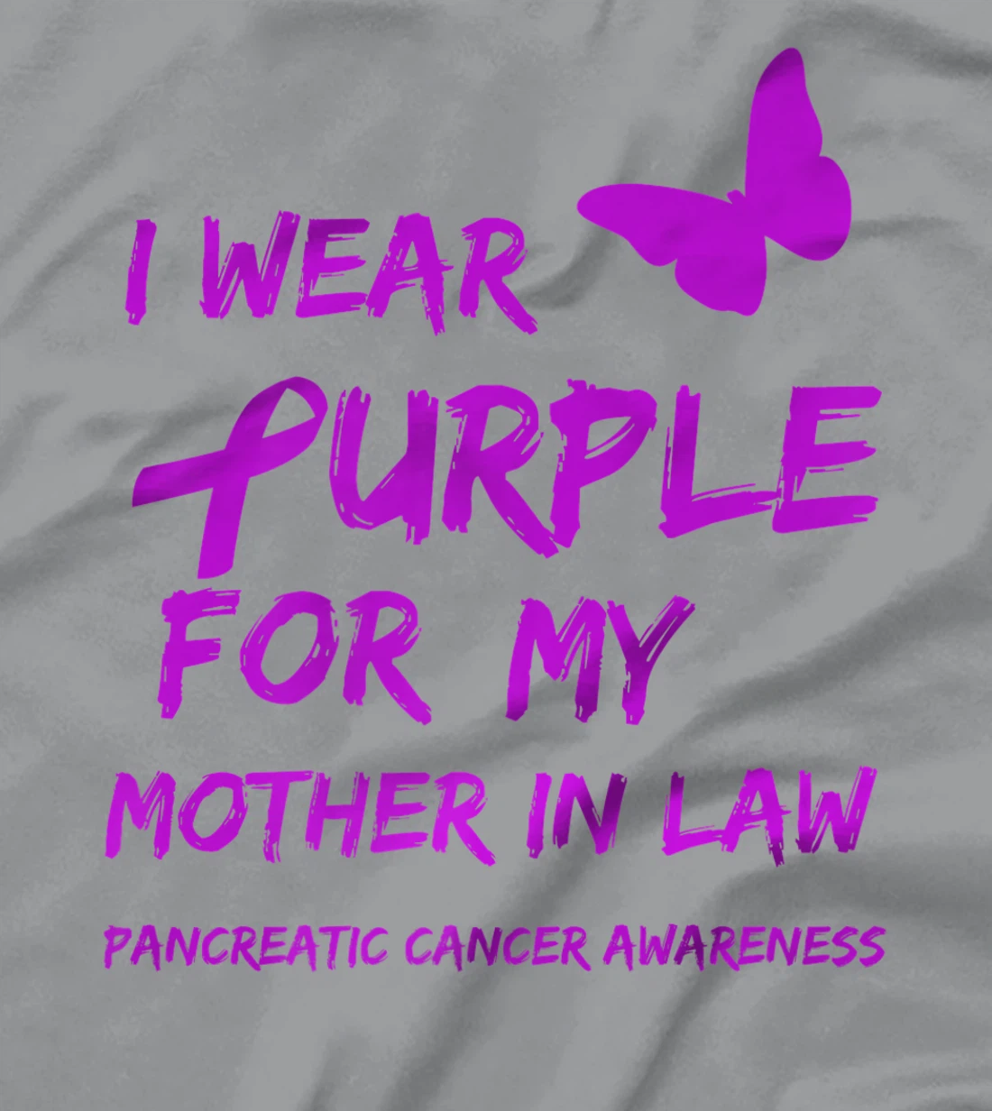 Pancreatic Cancer I Wear Purple for my Mother in law Ribbon T-Shirt, Kid T-Shirt and Women T-Shirt