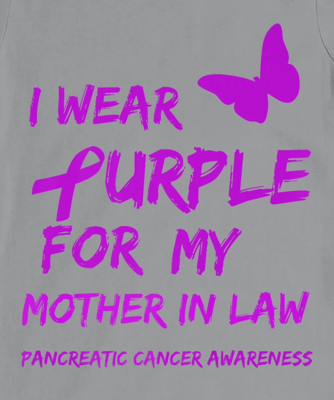 Pancreatic Cancer I Wear Purple for my Mother in law Ribbon T-Shirt, Kid T-Shirt and Women T-Shirt
