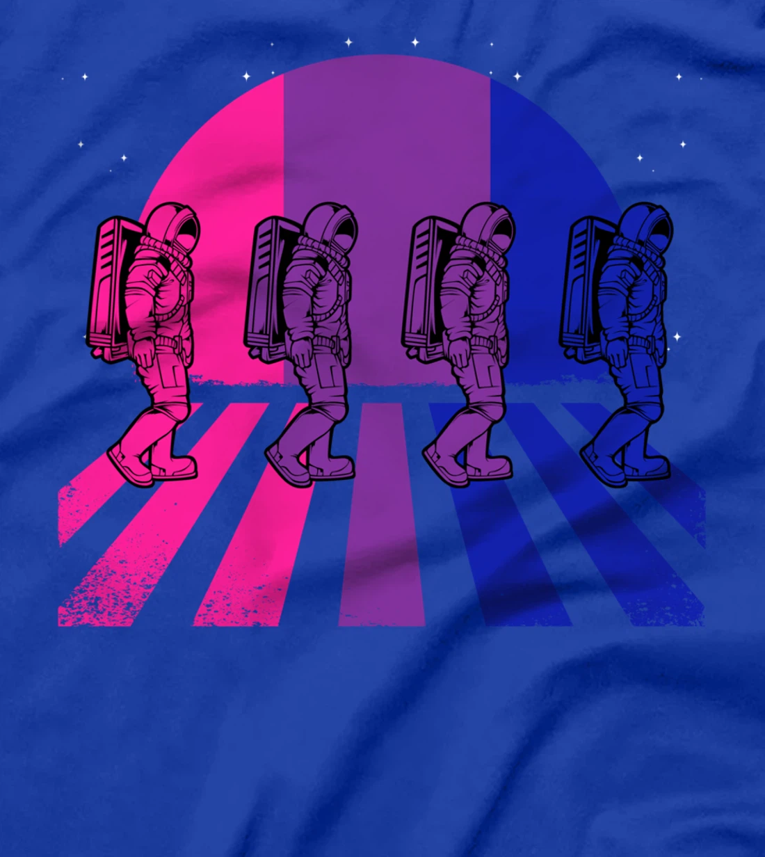 Bisexual Astronaut LGBT-Q Retro Space Subtle Bi Pride Flag T-Shirt