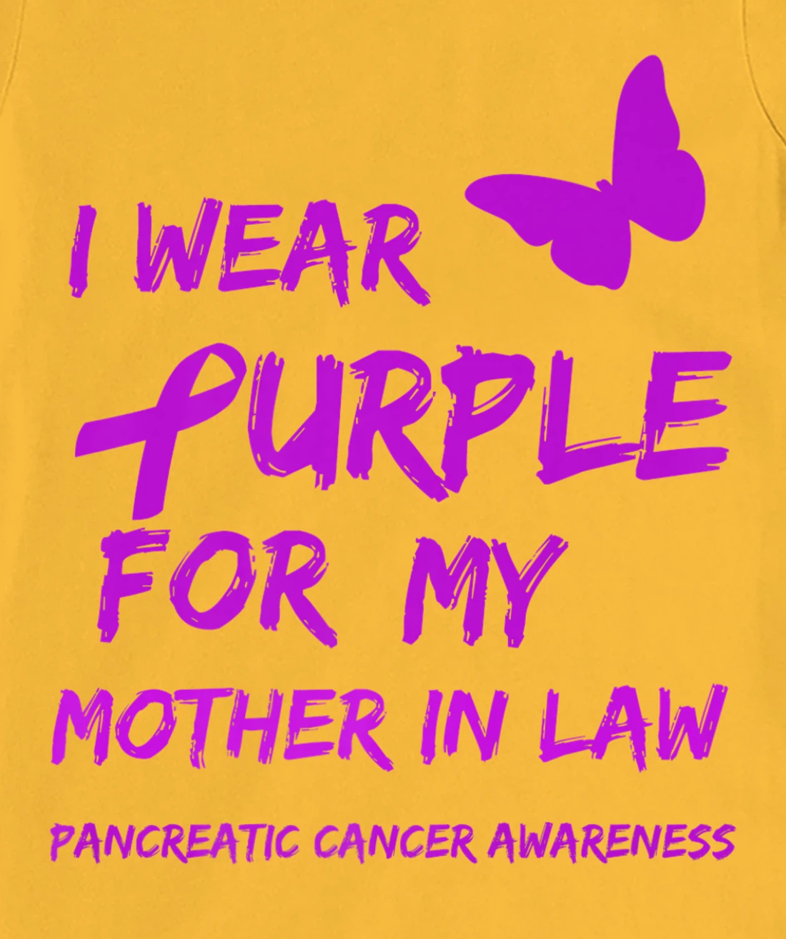 Pancreatic Cancer I Wear Purple for my Mother in law Ribbon T-Shirt, Kid T-Shirt and Women T-Shirt