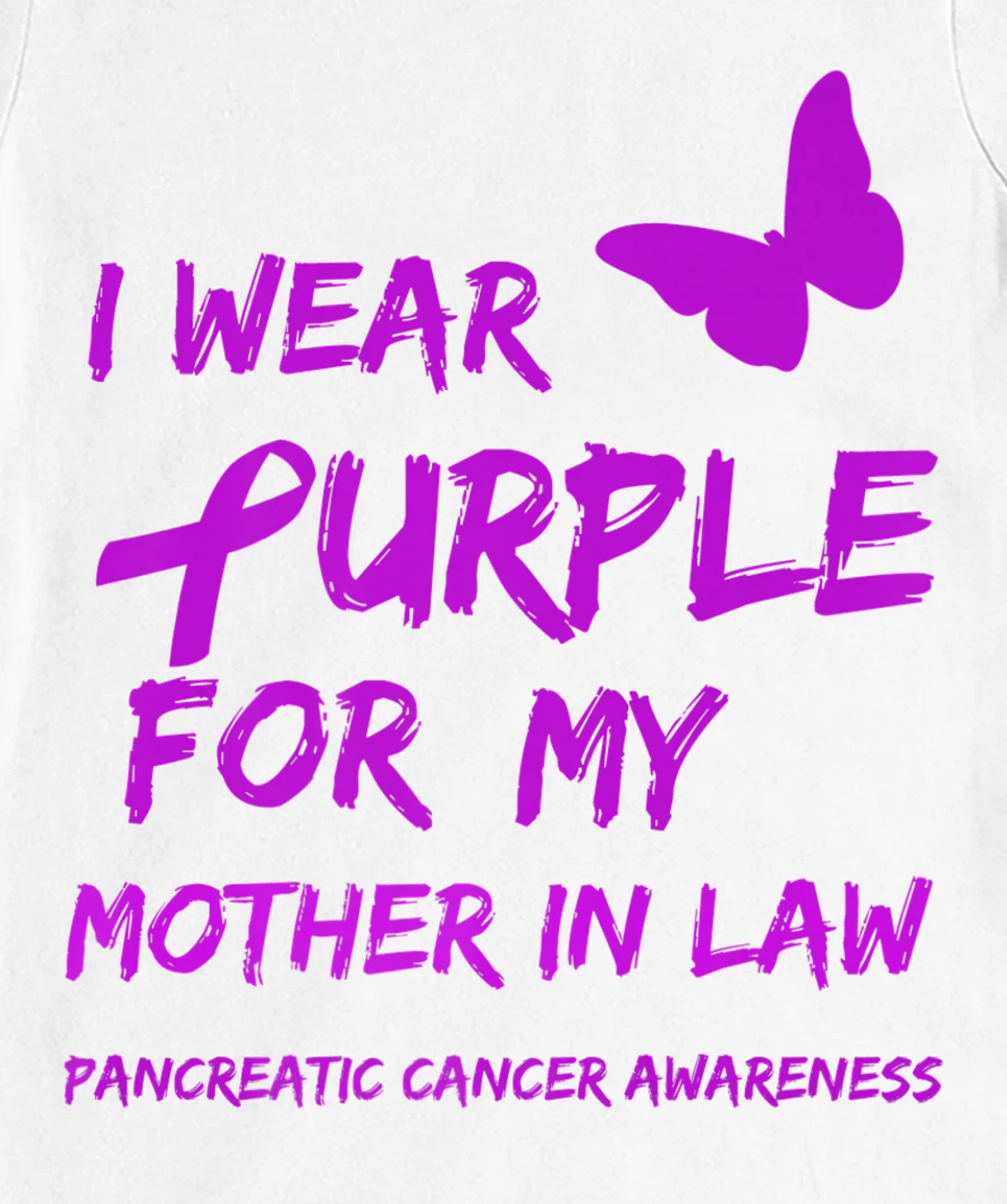 Pancreatic Cancer I Wear Purple for my Mother in law Ribbon T-Shirt, Kid T-Shirt and Women T-Shirt