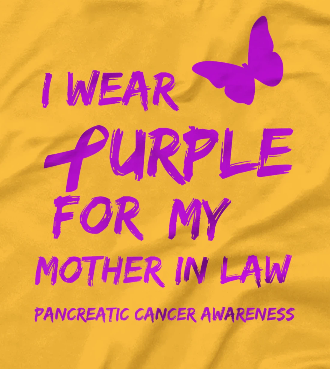 Pancreatic Cancer I Wear Purple for my Mother in law Ribbon T-Shirt, Kid T-Shirt and Women T-Shirt