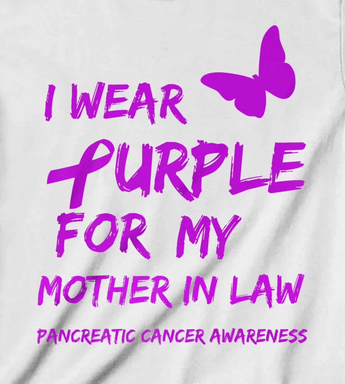 Pancreatic Cancer I Wear Purple for my Mother in law Ribbon T-Shirt, Kid T-Shirt and Women T-Shirt