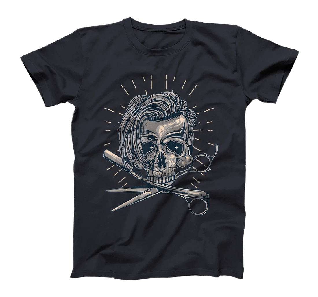 Funny Hairdresser Designs For Men Women Skull Hair Stylist T-Shirt, Women T-Shirt