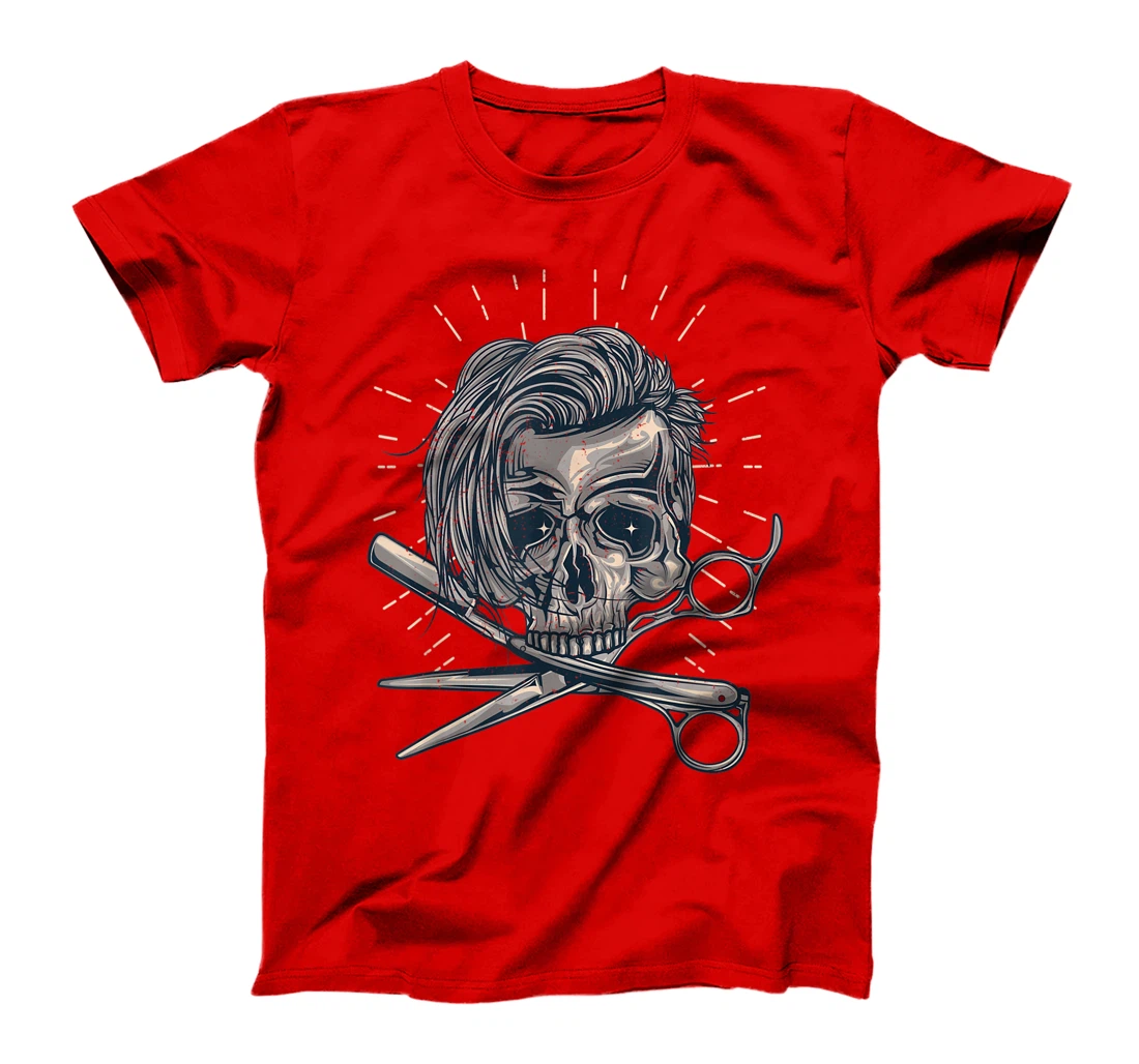 Funny Hairdresser Designs For Men Women Skull Hair Stylist T-Shirt, Women T-Shirt