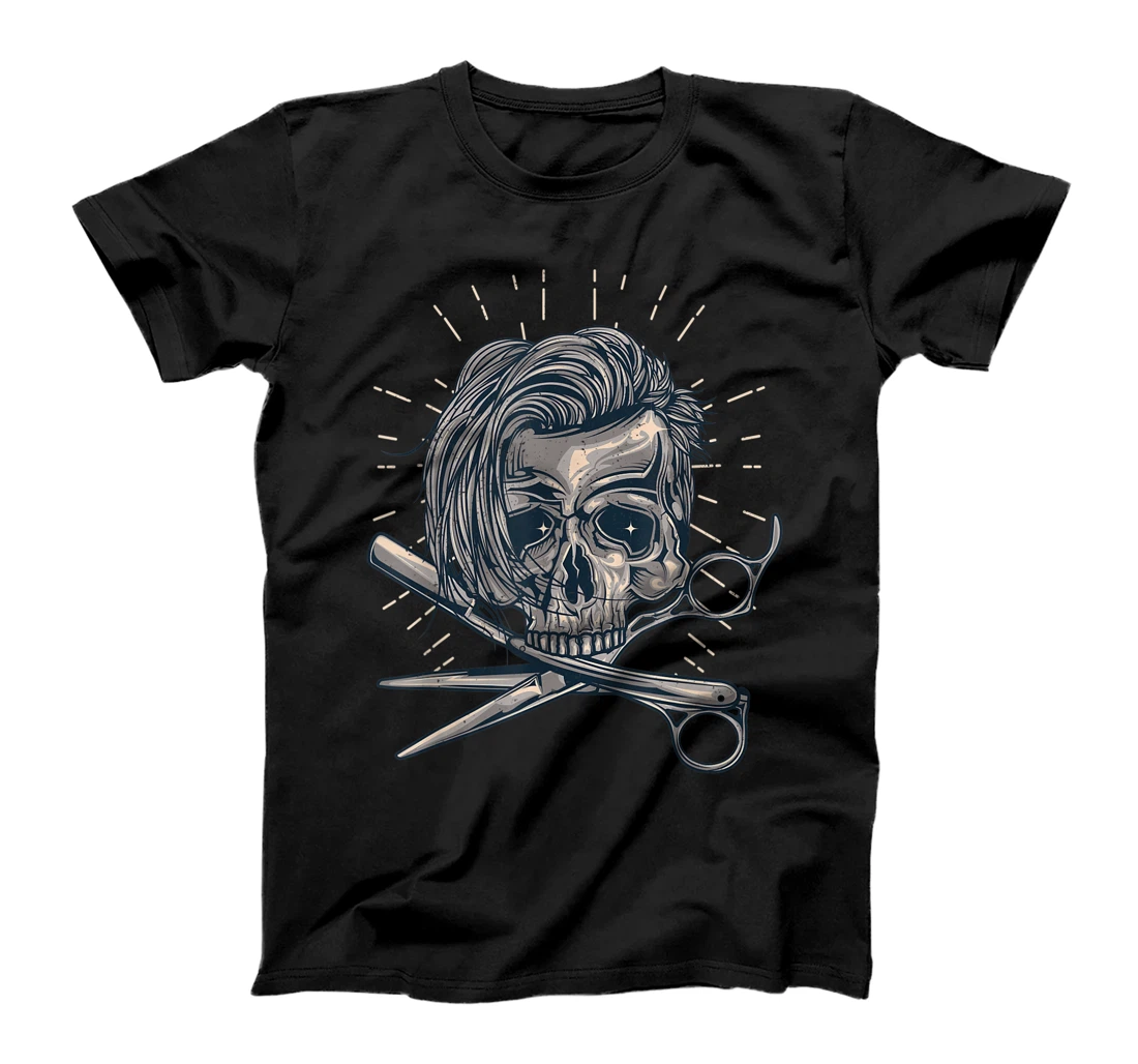 Funny Hairdresser Designs For Men Women Skull Hair Stylist T-Shirt, Women T-Shirt