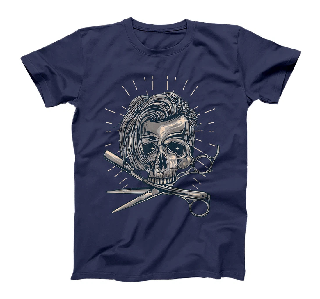 Funny Hairdresser Designs For Men Women Skull Hair Stylist T-Shirt, Women T-Shirt