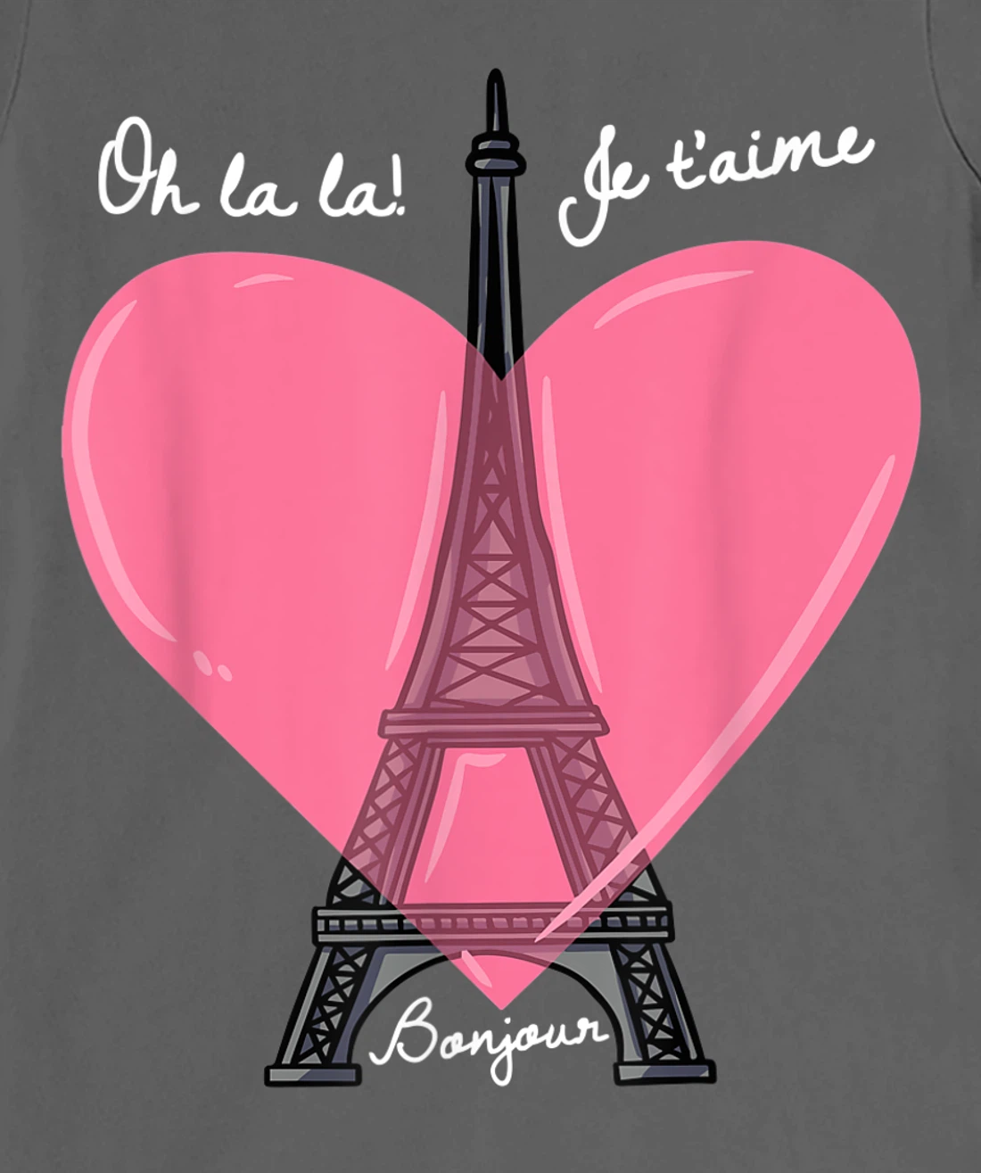 French Themed Souvenirs Pink Eiffel Tower Paris France T-Shirt, Kid T-Shirt and Women T-Shirt