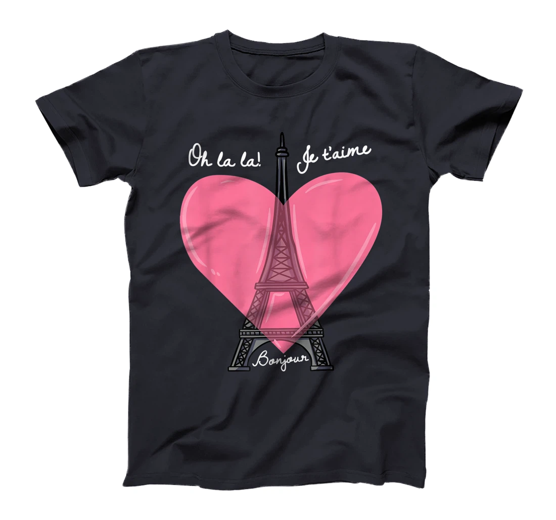 French Themed Souvenirs Pink Eiffel Tower Paris France T-Shirt, Kid T-Shirt and Women T-Shirt