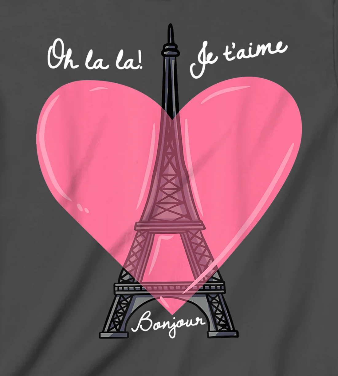 French Themed Souvenirs Pink Eiffel Tower Paris France T-Shirt, Kid T-Shirt and Women T-Shirt