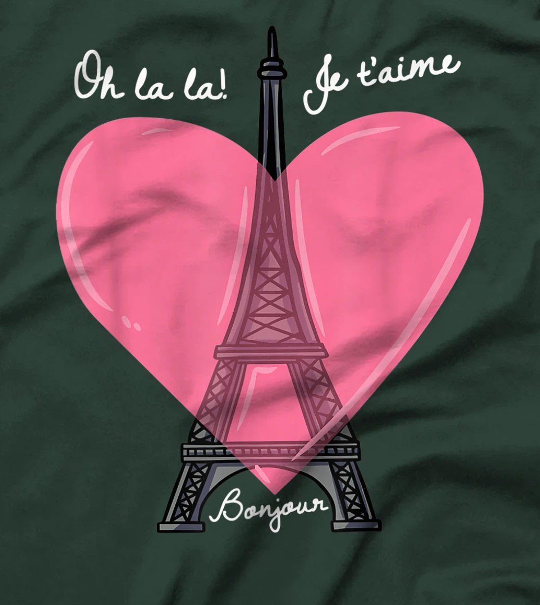 French Themed Souvenirs Pink Eiffel Tower Paris France T-Shirt, Kid T-Shirt and Women T-Shirt