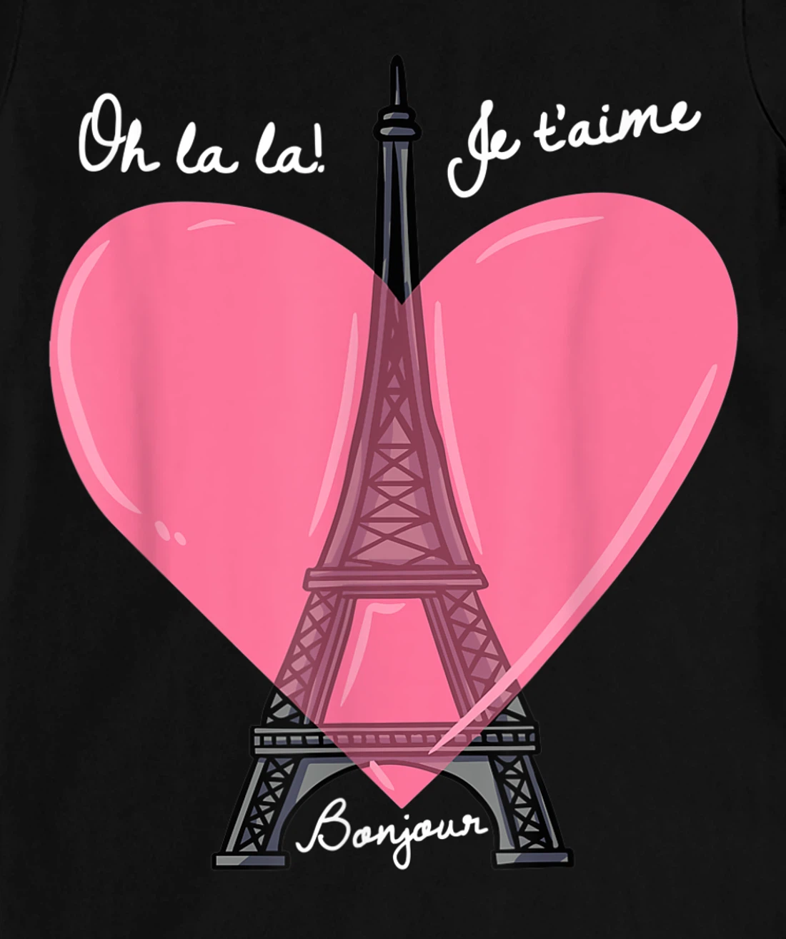 French Themed Souvenirs Pink Eiffel Tower Paris France T-Shirt, Kid T-Shirt and Women T-Shirt