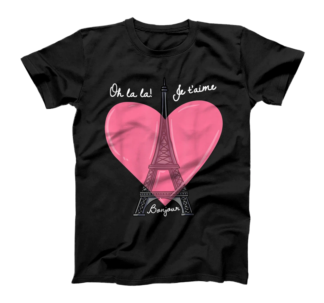 French Themed Souvenirs Pink Eiffel Tower Paris France T-Shirt, Kid T-Shirt and Women T-Shirt