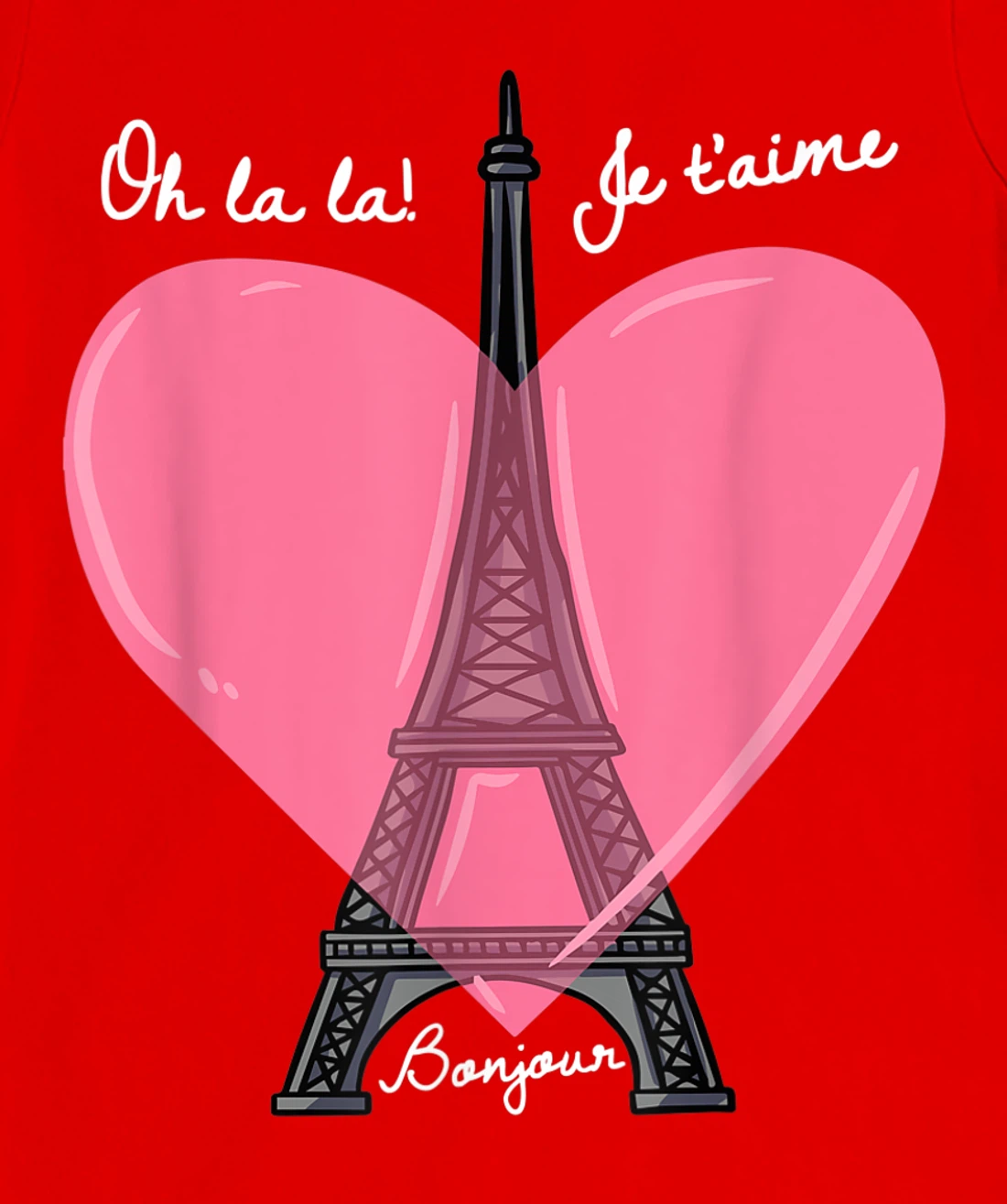 French Themed Souvenirs Pink Eiffel Tower Paris France T-Shirt, Kid T-Shirt and Women T-Shirt