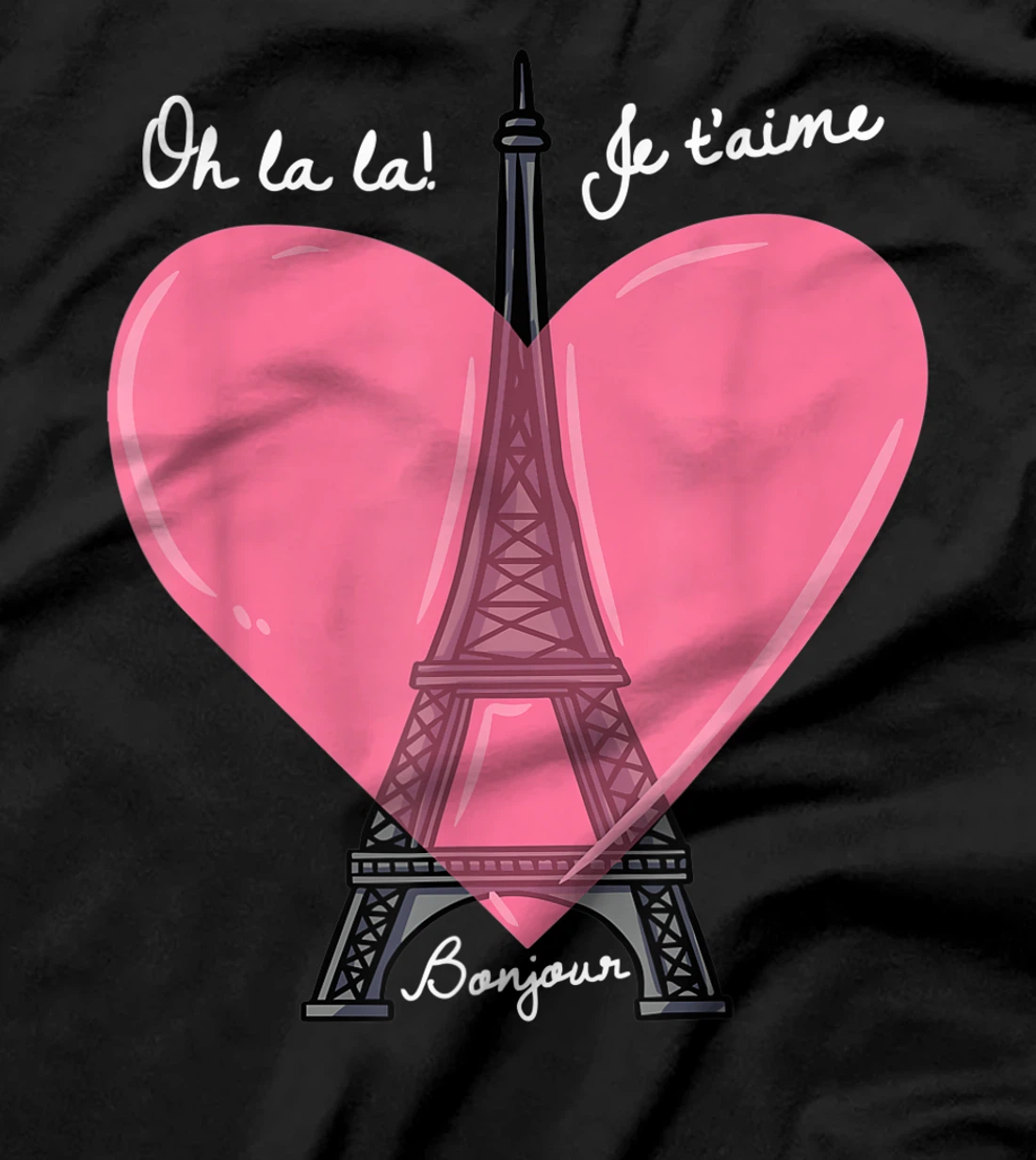 French Themed Souvenirs Pink Eiffel Tower Paris France T-Shirt, Kid T-Shirt and Women T-Shirt